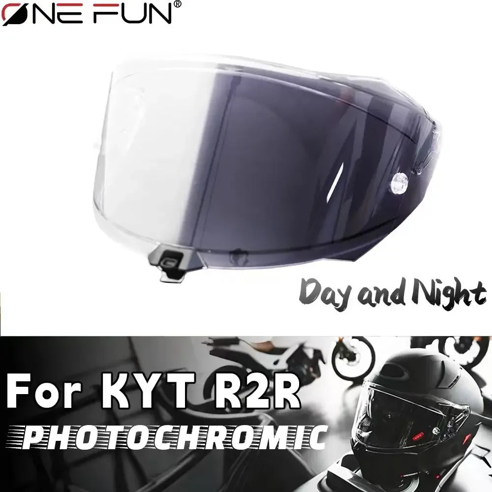 Photochromic Replacement Lens Shield for KYT R2R Helmet Visor Motorcycle Anti-fog UV-Protected,Quick Installation Accessories