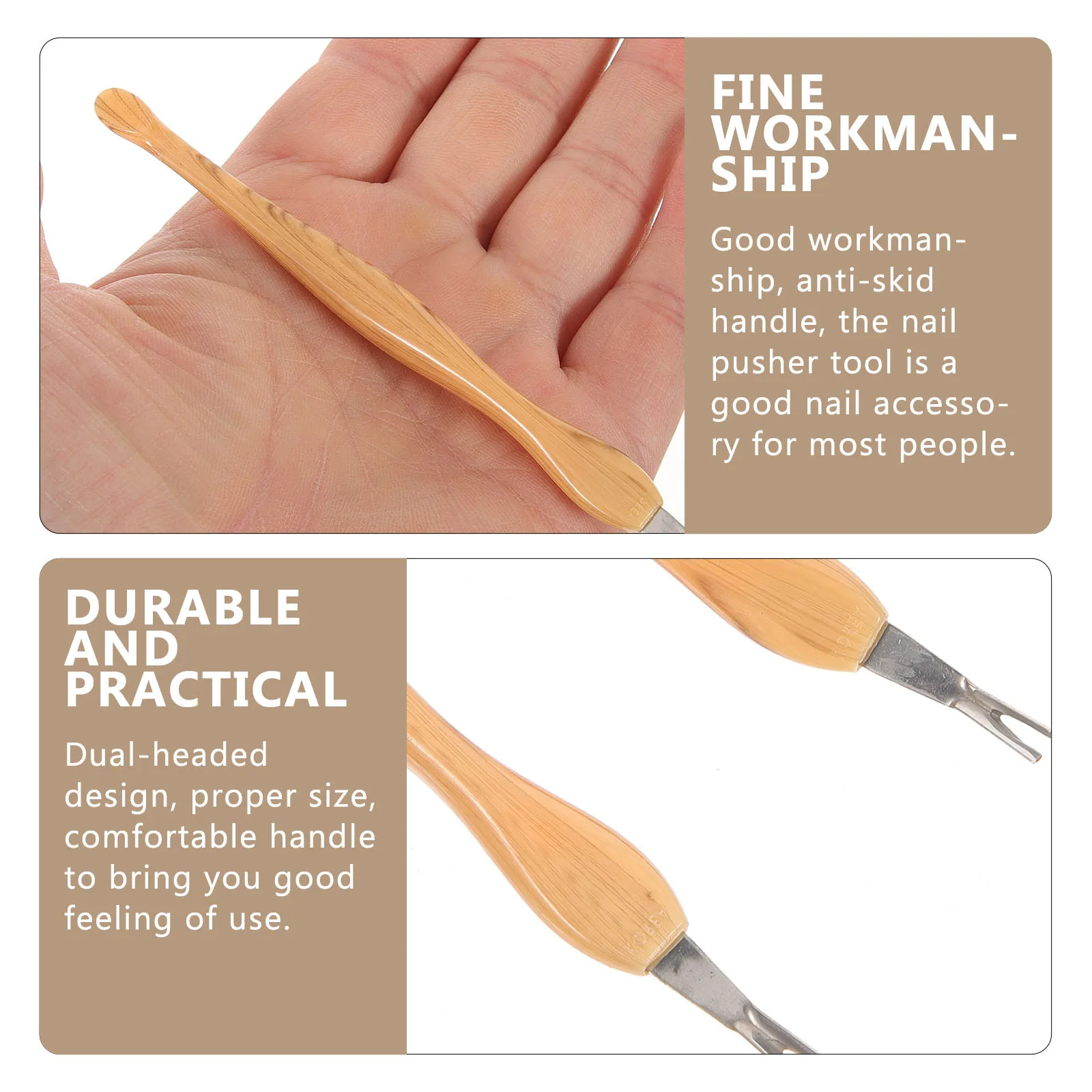 Outil de poussoir à cuticules en acier inoxydable, dissolvant d'art des ongles, ensemble de manucure léger et Portable, outil de poussoir à cuticules 10 pièces