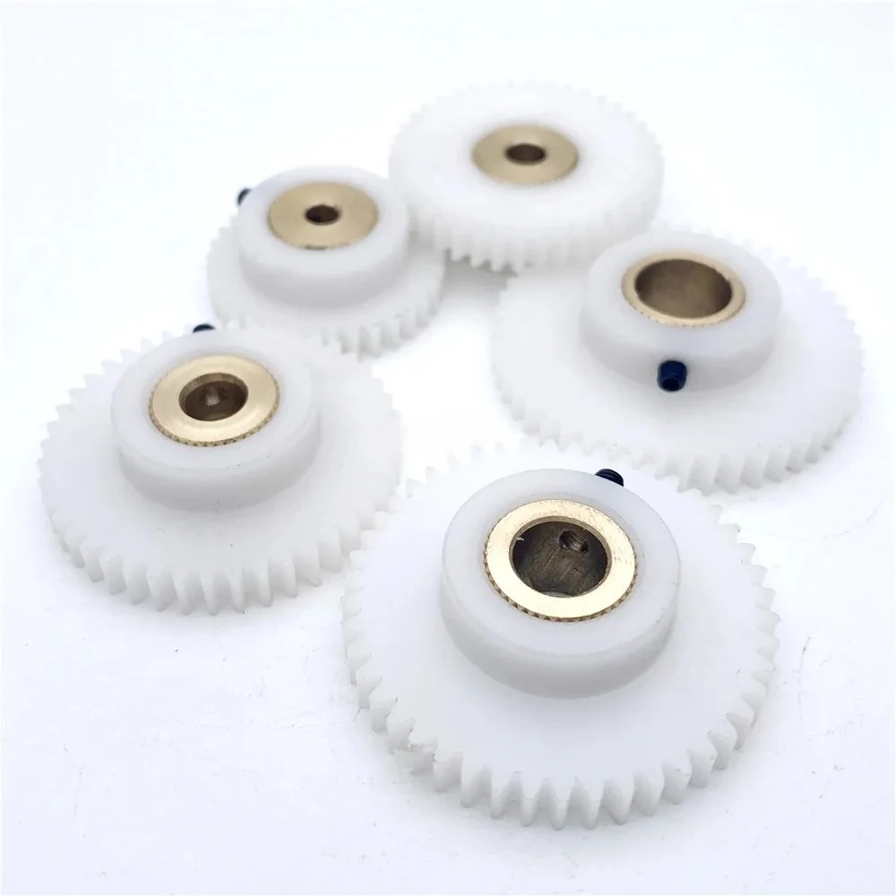 0.8M Plastic Nylon POM Straight Gear Set With Copper Sleeve 34/35/36/38/40/41/42/43/44/45/46/47/48 Teeth 4/5/6/8/10MM Hole