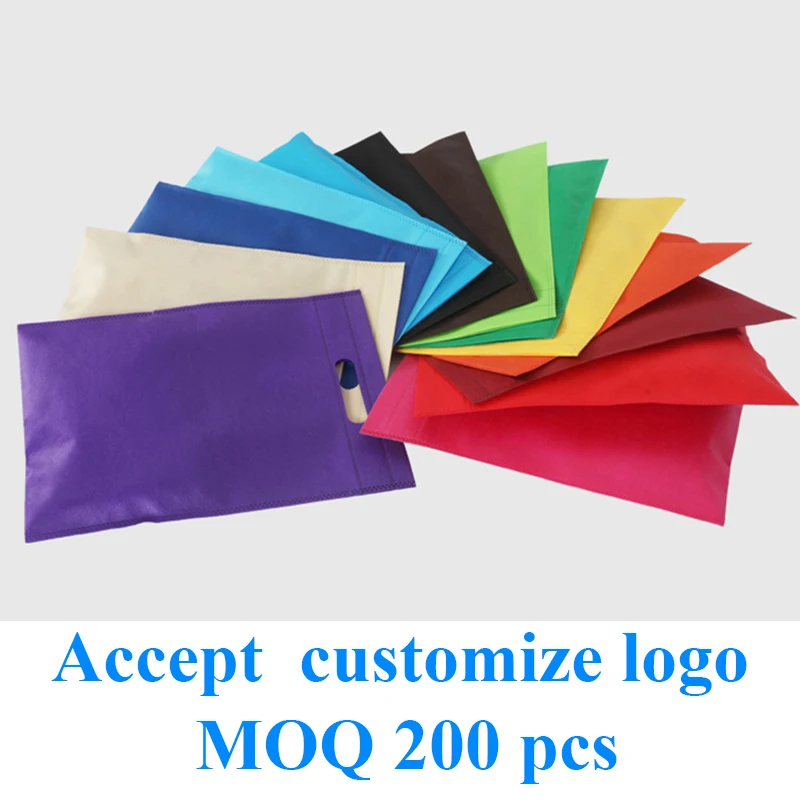 20 pcs wholesale Custom LOGO Eco Reusable Foldable Non-woven Fabric Gift Bag Non Woven Shopping Tote Bag with Handle