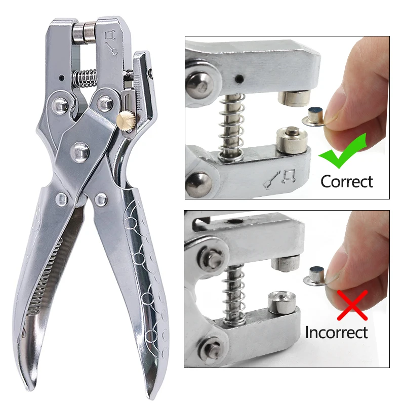 QJH 101Pcs Dual-Purpose Tool Grommet Eyelet Pliers Kit, Portable Grommet/Puncher Hand Press kit for Leather/Belt/Shoes/Cloths