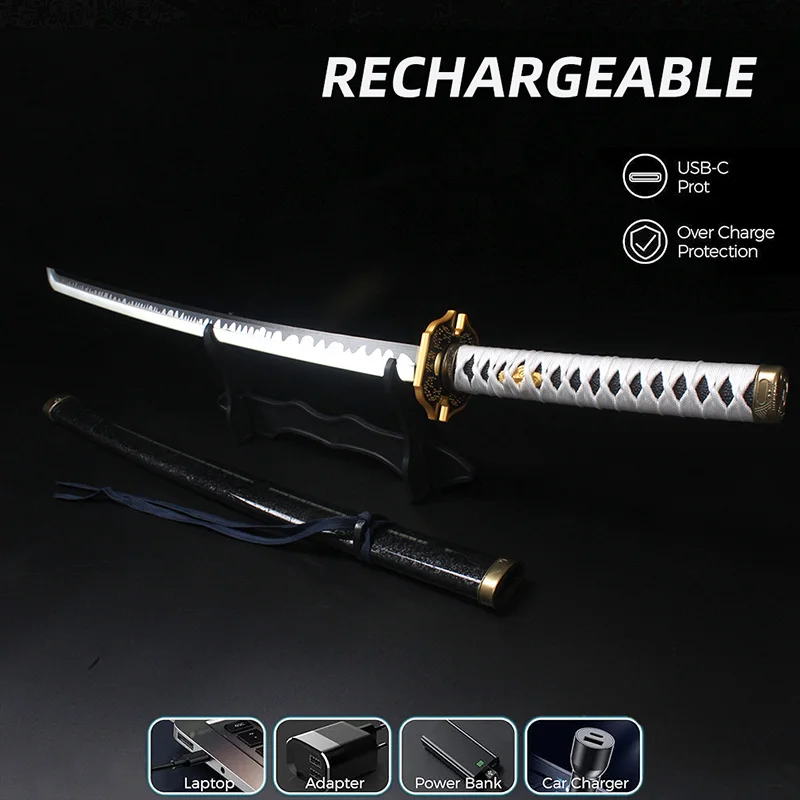 Light Up Katana Toy Espada, Anime Vem com Cinto e Porta-Espada, YAMATO 5 Cosplay, 41 ", 104cm