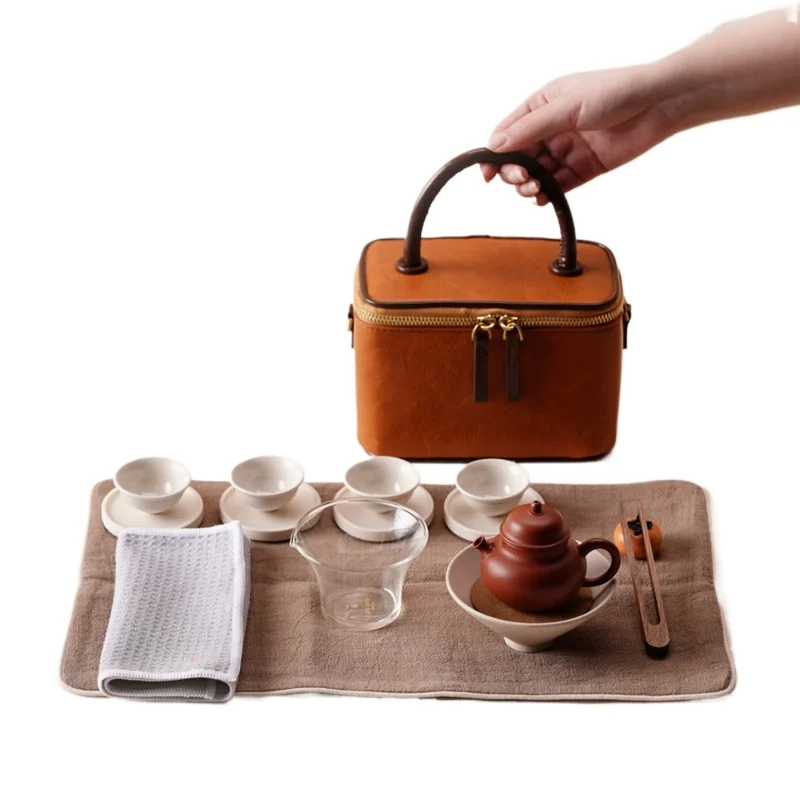 

One [Tea Ono] purple clay pot, one pot, four cups travel tea set, portable outdoor camping teapot