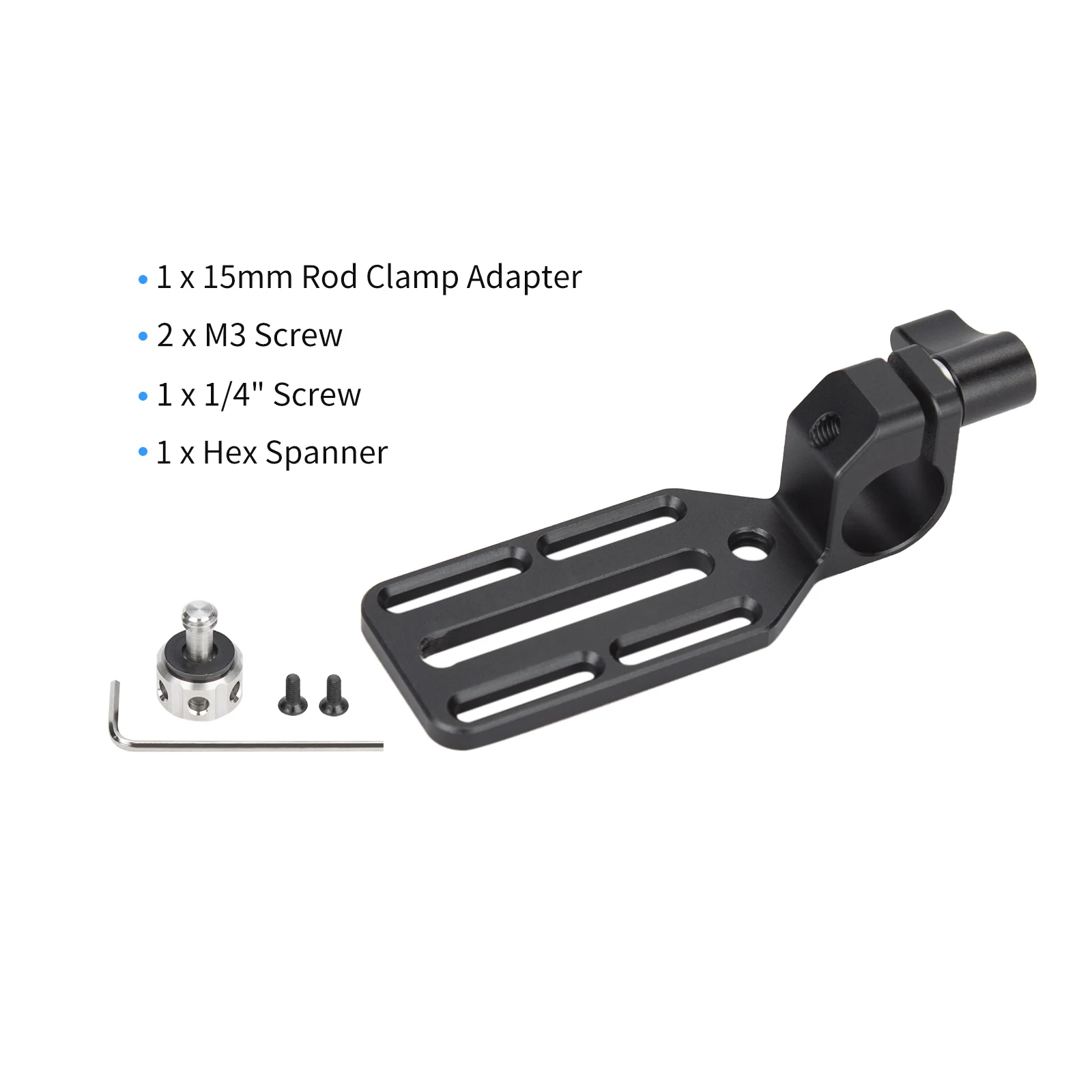 Nitze 15mm Rod Clamp Adapter with Mounting Plate for Monitor, Wireless Transmitter / Receiver and DJI Focus Pro LiDAR