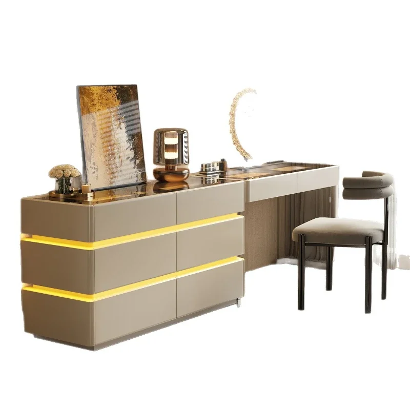 

Bedroom bedside light luxury high-end modern storage multi-functional makeup table