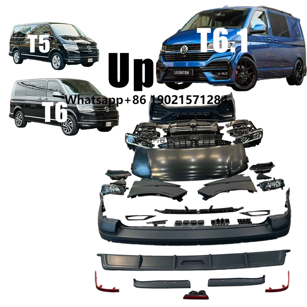 

VW MULTIVAN T5 T6 up T6.1 FACELIST BODY KIT Front Rear Bumper Car Grille Fender Headlight for TRANSPOTTER Accessories