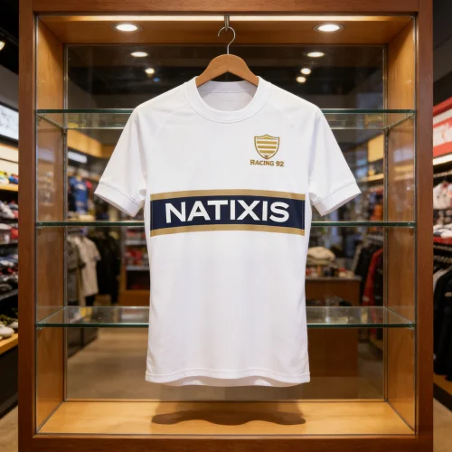 Neu eingetroffenes Racing 92 Heim-Rugby-Trikot, schnell trocknendes, atmungsaktives Kurzarm-T-Shirt für Spiele und den täglichen Gebrauch, Familien-Kinder-T-Shirts – Detail 1