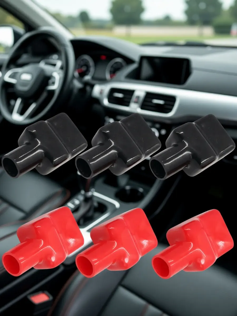 3Pairs Battery Terminal Protector Rubber Covers Positive Negative Insulating Caps for Auto Marine Motorcycle Household