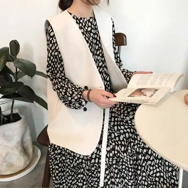 Women's Suit Jacket Vest Outerwear British Style Loose plus Sizewear Spring Autumn New Arrival Short Polyester Fibre 100%