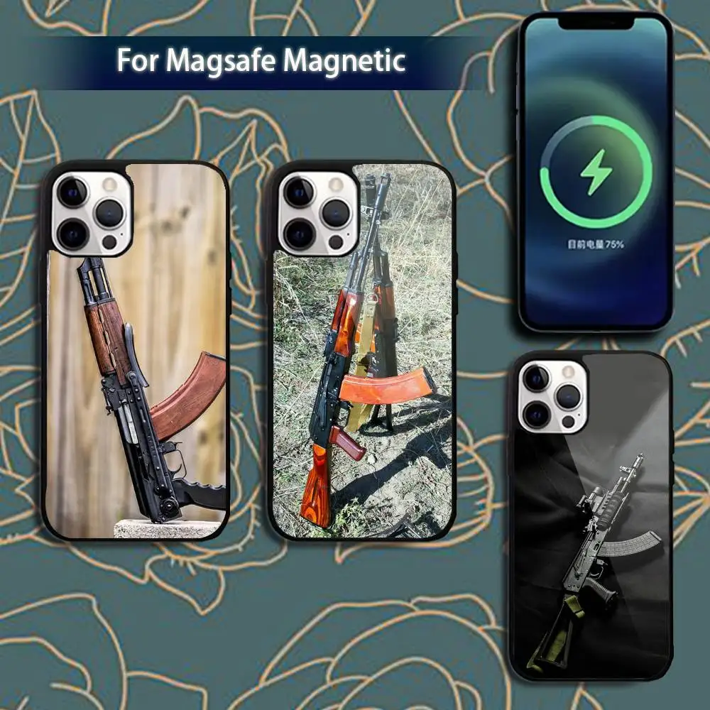 

AK47 H-Handgun Gun BUllets Phone Case For iPhone 17,16,15,14,13,12,11,Pro,Max,Plus,Mini,Magsafe,Magnetic Wireless Charging Case