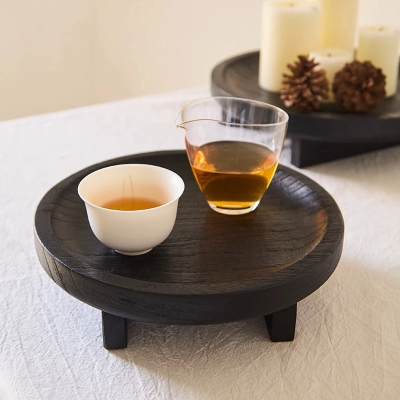 

Carbonized Wood Storage Tray Multi-functional Fruit Platter for Tea Ceremony Serving Platter Display Natural Aromatherapy Base