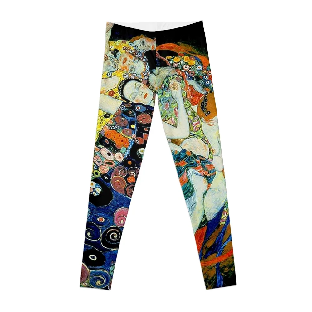 

MAIDENS : Vintage Gustav Klimt Oil Painting Print Leggings Tight fitting woman fitness set gym sports for Womens Leggings