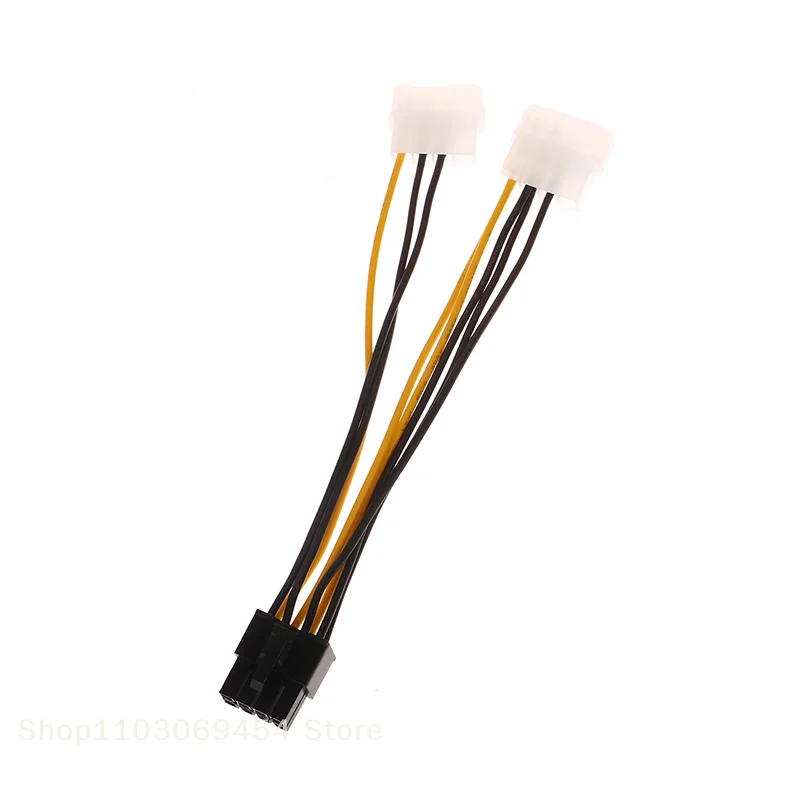 1Pc 17cm Dual 4Pin Naar 8Pin Videokaart Netsnoer Y Vorm 8 Pin PCI Express Naar Dual 4 Pin Grafische Kaart Power Kabel