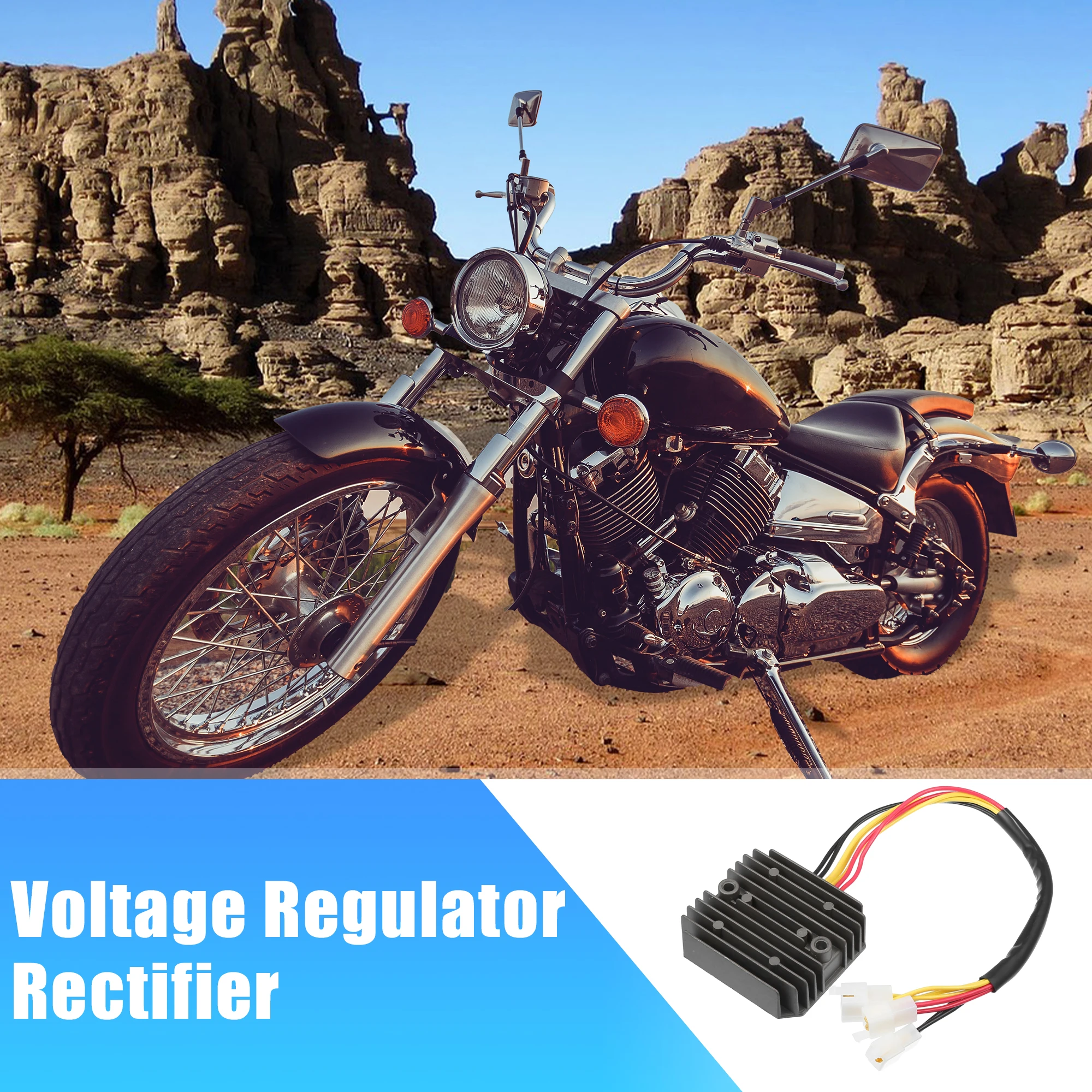 Motoforti Metal Motorcycle Voltage Regulator Rectifier with Wire Harness for Honda VT1100 Shadow Spirit/ACE Aero 7Wires 6Pins