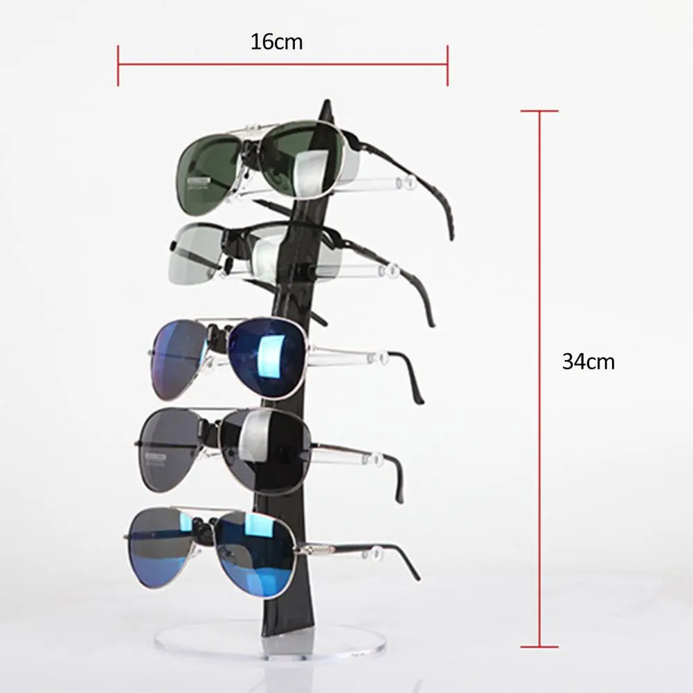 Glasses Stand Optical Glasses Organizer Acrylic Sunglasses Jewelry Organizer Stand for 5 Glasses Eyeglasses Storage Rack Display