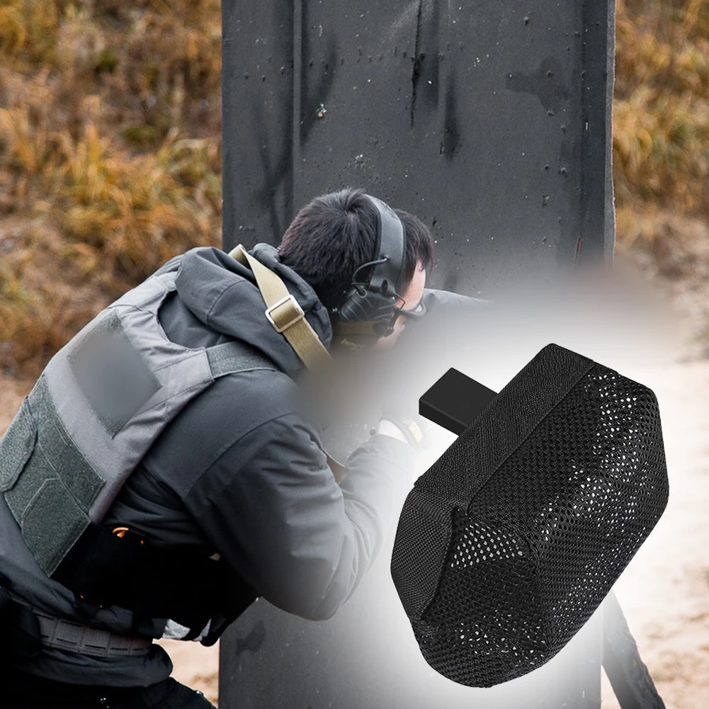 Outdoor Ammo Shell Bag Quick Release Brass Shell Catcher with Detachable Picatinny Nylon Mesh Bag for Rifle Accessories