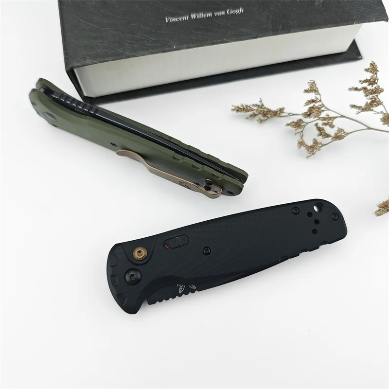 New BM 4300 pocket knife, G10 handle D2 blade, outdoor camping Tactical Hunting Adventure Rescue EDC folding knife, men\'s gift