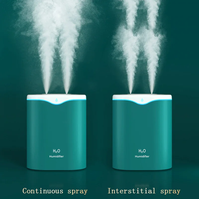 2000ML USB Air Humidifier Large Capacity Home Office Double Spray Port Essential Oil Diffuser Aroma Humificador Mist Fogger