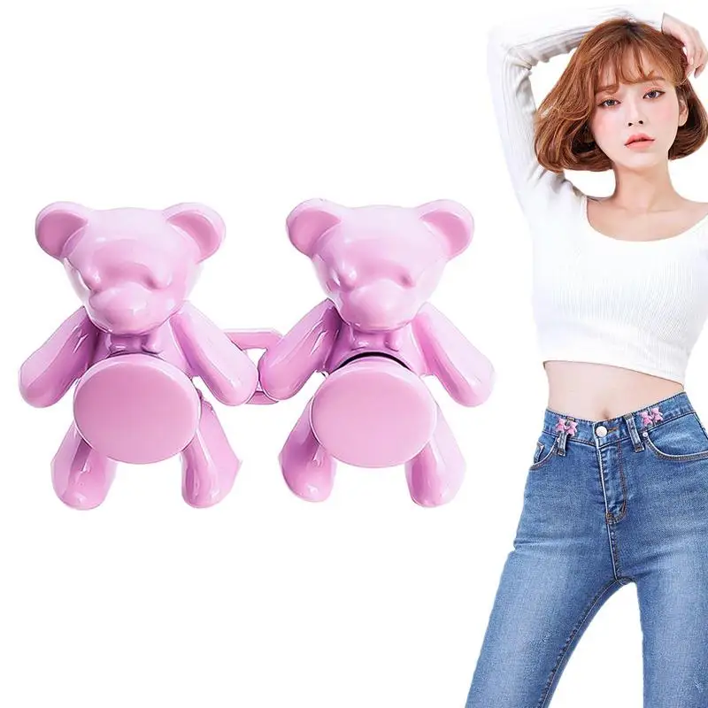 1Pair Bear Tighten Waist Button Pin Adjustable Waist Buckle Extender Pant Waist Tightener Fashion Detachable Jean Button Pin