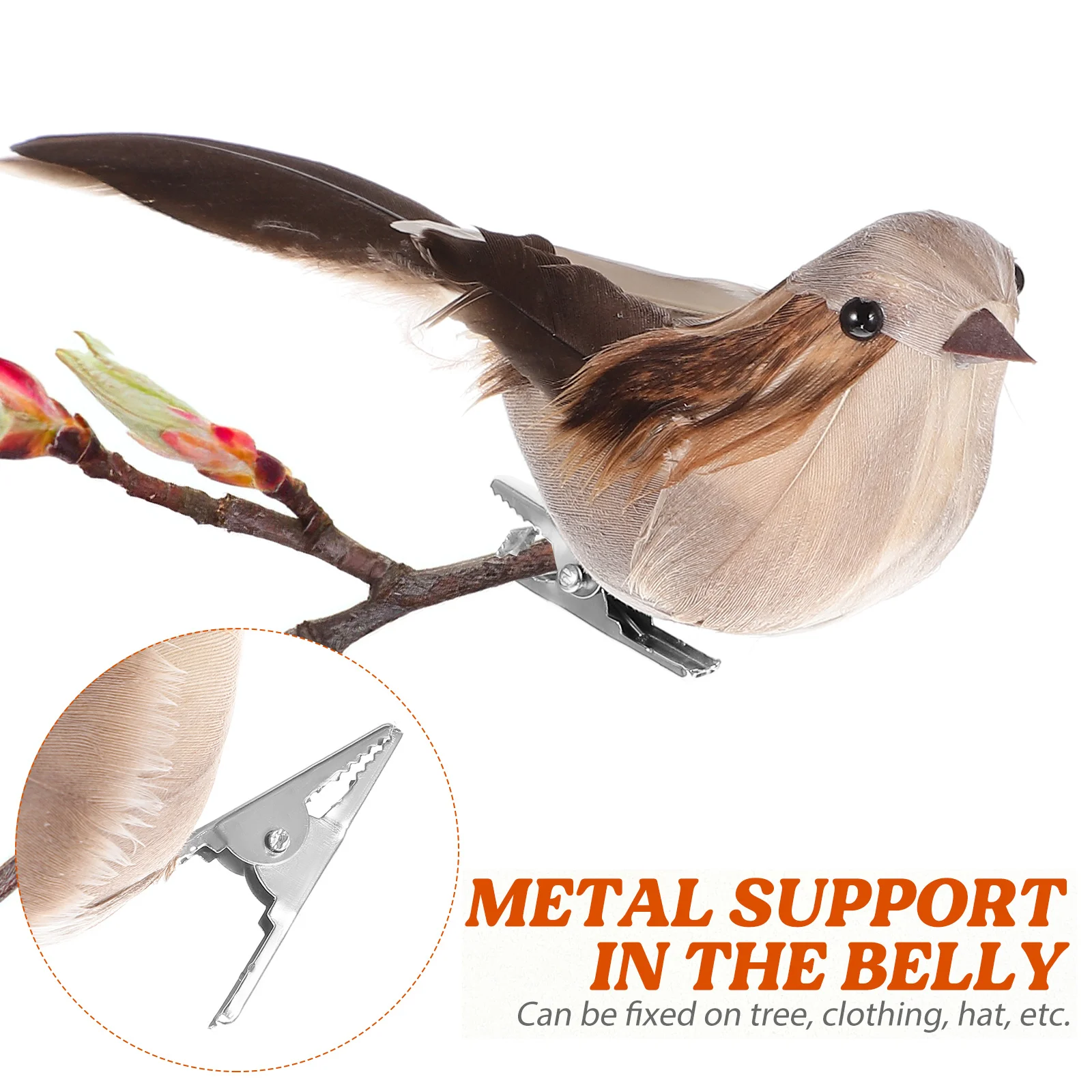 

10Pcs Realistic Artificial Bird Ornaments Foam Simulated Birds Clips for Garden Lawn Tree Home Decoration Gifts
