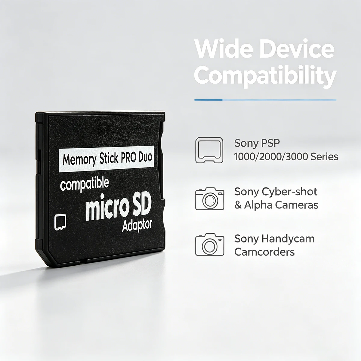 MINI Memory Stick PRO Duo Adapter SDHC TF to MS Pro Duo Converter CR-5400 for PSP 1000/2000/3000 Sony Handycam High-Speed 256GB