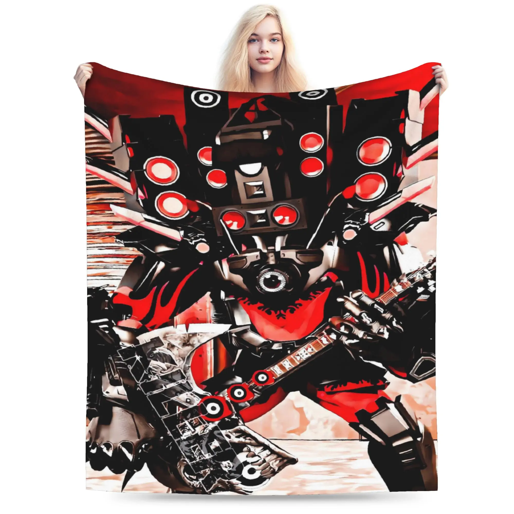Skibidi Toilet Multiverse Bloopers Warm Soft Blanket Airplane Travel Plush Throw Blanket Living Room Flannel Bedspread Bed Cover