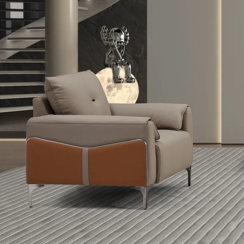 Office Cat claw leather sofa Modern simple reception business reception room Negotiation three-person tea table combination set