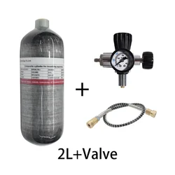 TUXING 2L Carbon Fiber Cylinder With Filling Station Regulating Valve 300Bar 4500Psi High Pressure Tank Shooting Diving Scuba