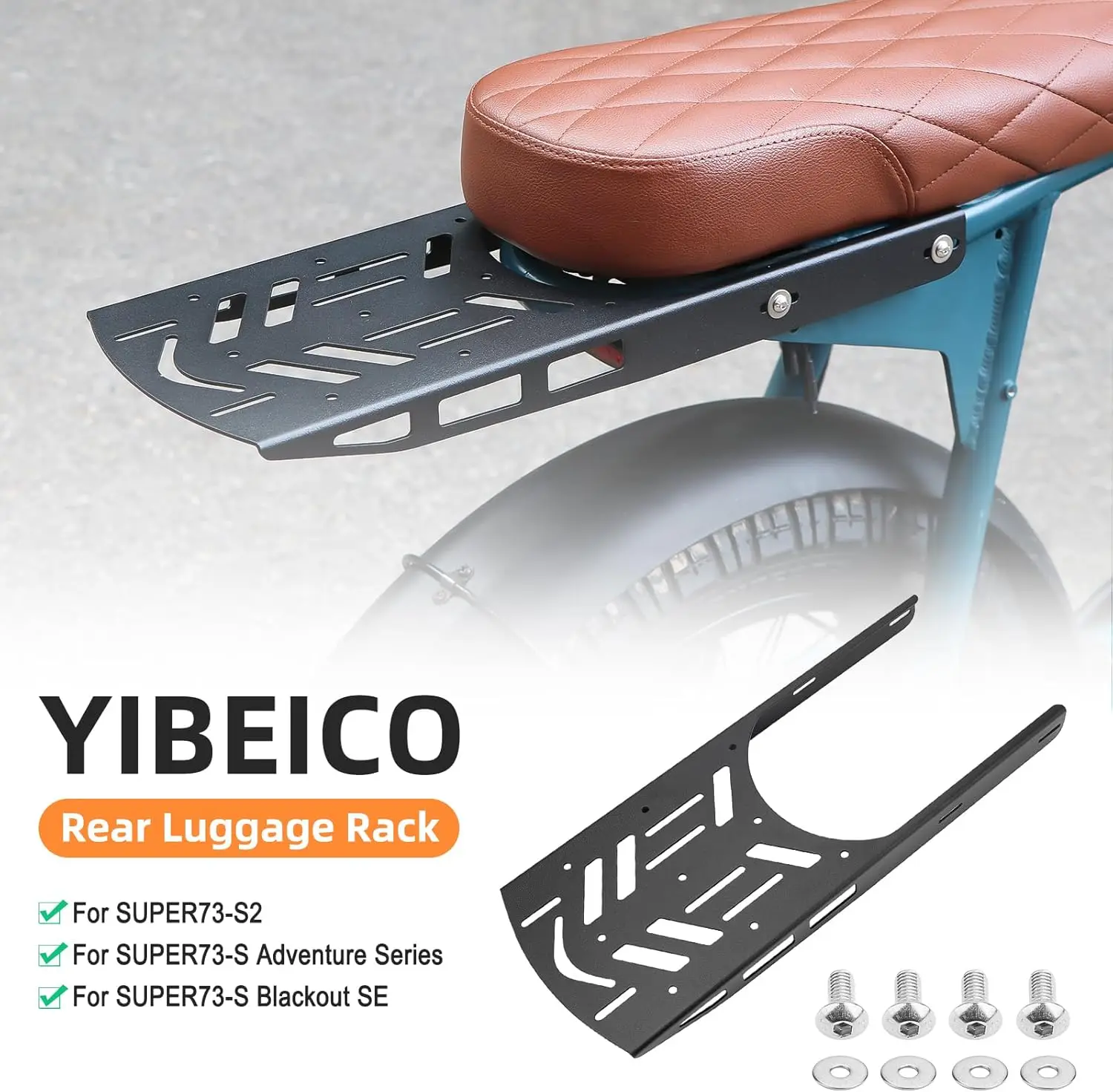 Rear Luggage Rack for Super 73 S2/S Adventure Series, High Toughness Rear Luggage Carrier, Steel Tailstock Bracket Accessories f