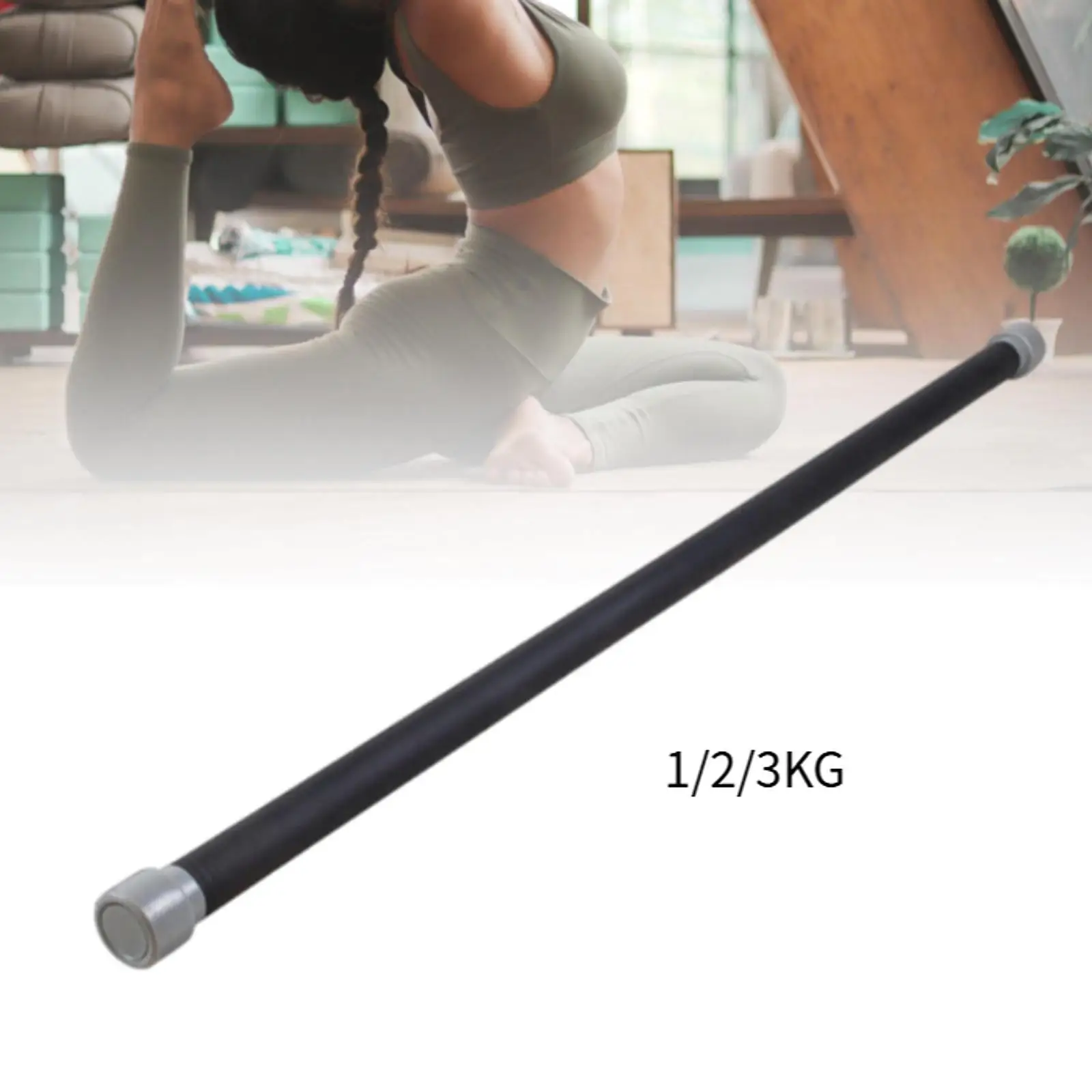 Yoga Stick Ergonomic Iron Rod Pilates Body Sculpting Tool Posture Corrector Back Stretcher for Home Gym Training