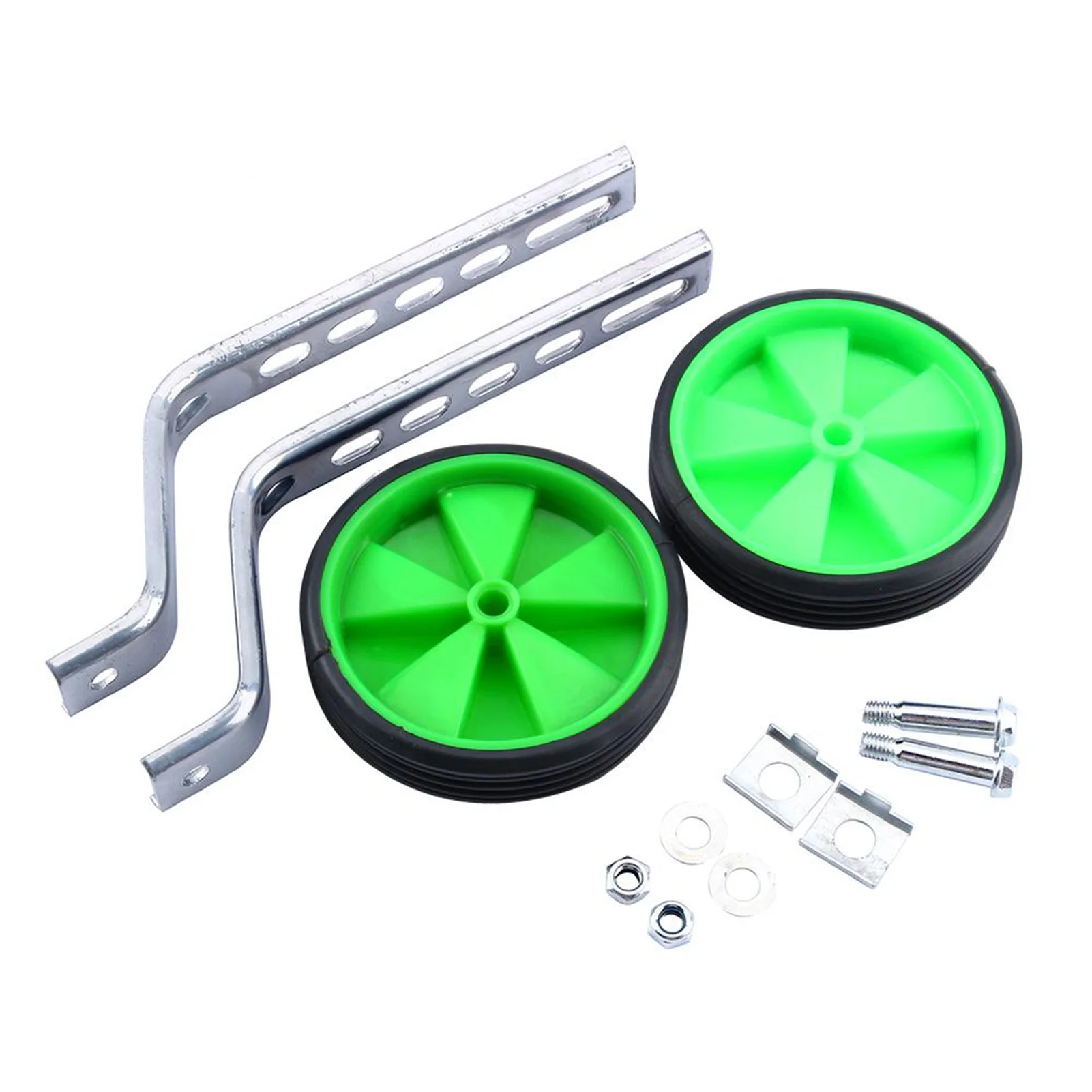 

Adjustable Training Side Wheels Stabilizer for Children, 12-20 Bicycle Balance, Green, 2Pcs