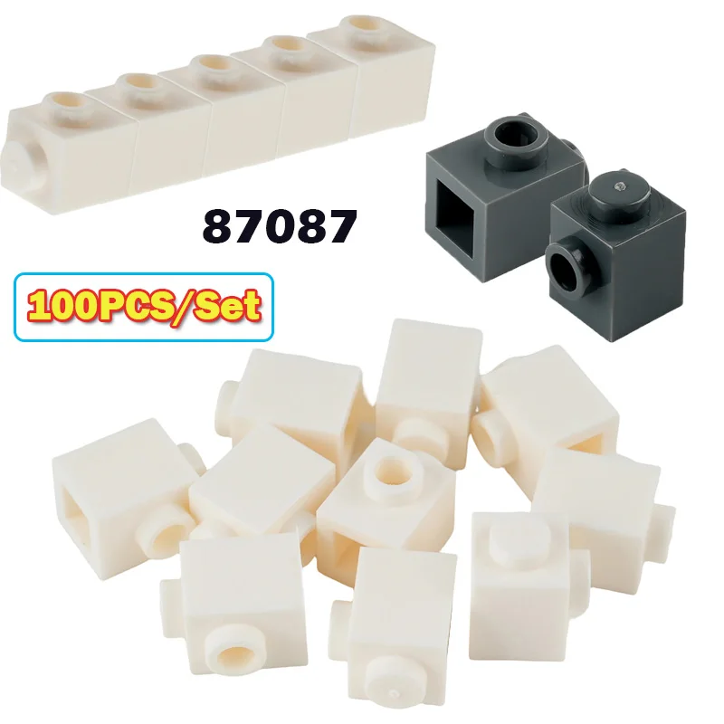 

100 шт. 87087 DIY MOC строительные блоки, детали, креативная сборка 1x1 с шпильками на 1 стороне, детские модифицированные маленькие кирпичи, игрушки, аксессуары