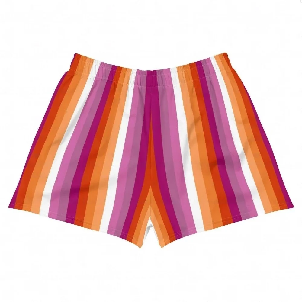 Rainbow Stripe Festival Shorts Yume Kawaii Shorts Pastel Goth Clothing Pride Run Swim Gym Workout Women's Shorts