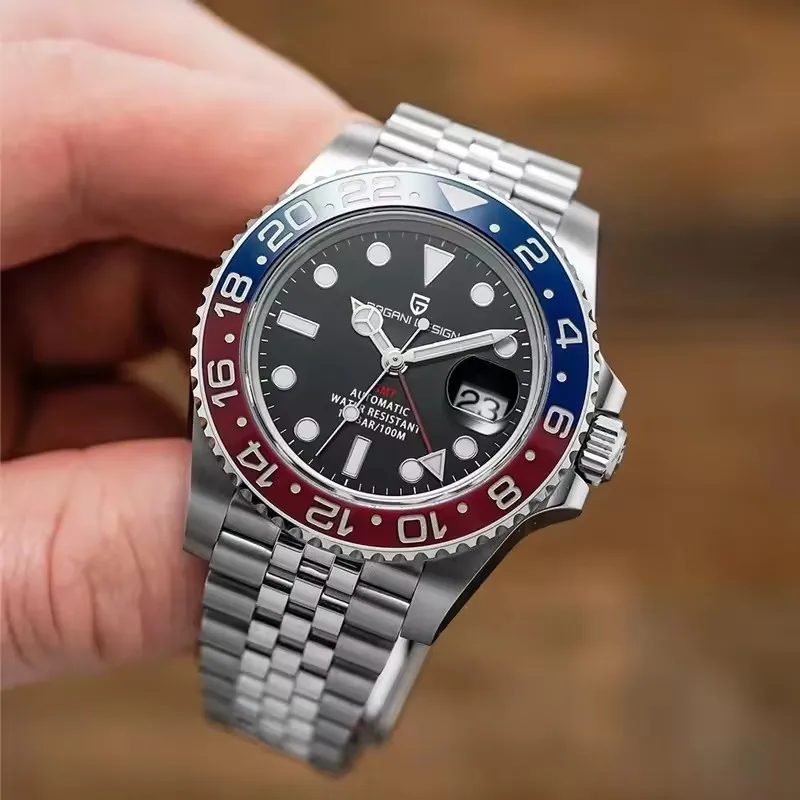 PAGANI DESIGN GMT Watch Sapphire Automatic Mechanical 40MM Stainless Steel Watch thumbnail 4