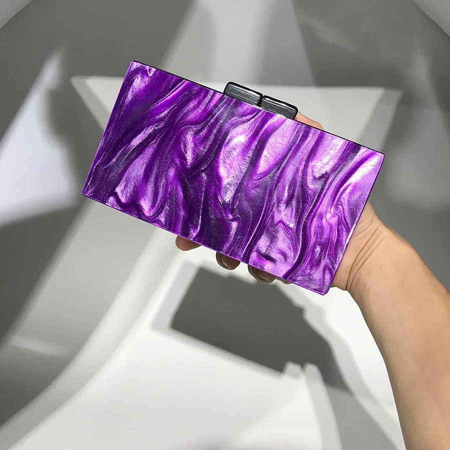 

Fashion Multi Color Girl Wedding Party Acrylic Handbag Purse Evening Clutch Bag Party Banquet Purse Large Grain Bead Hand Bags