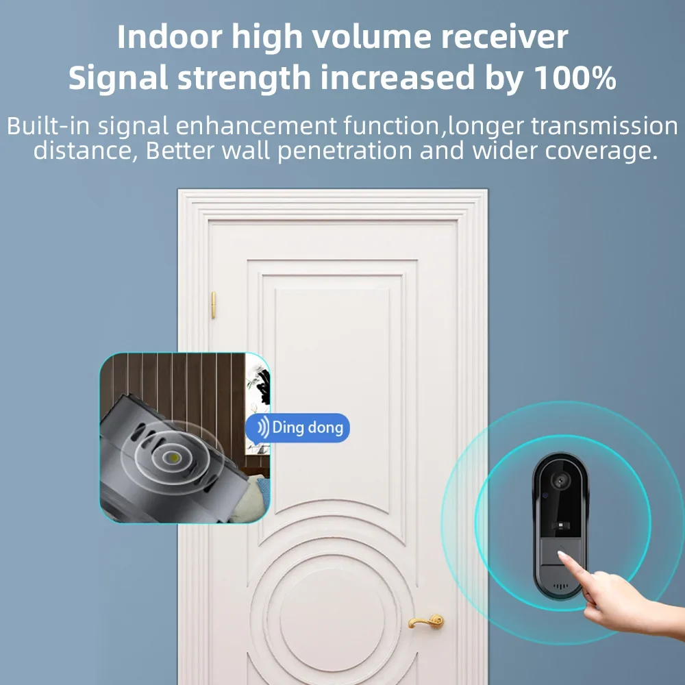 APP intelligent visual doorbell wireless video bell camera 125 wide-angle lens bidirectional video door phone button to wake