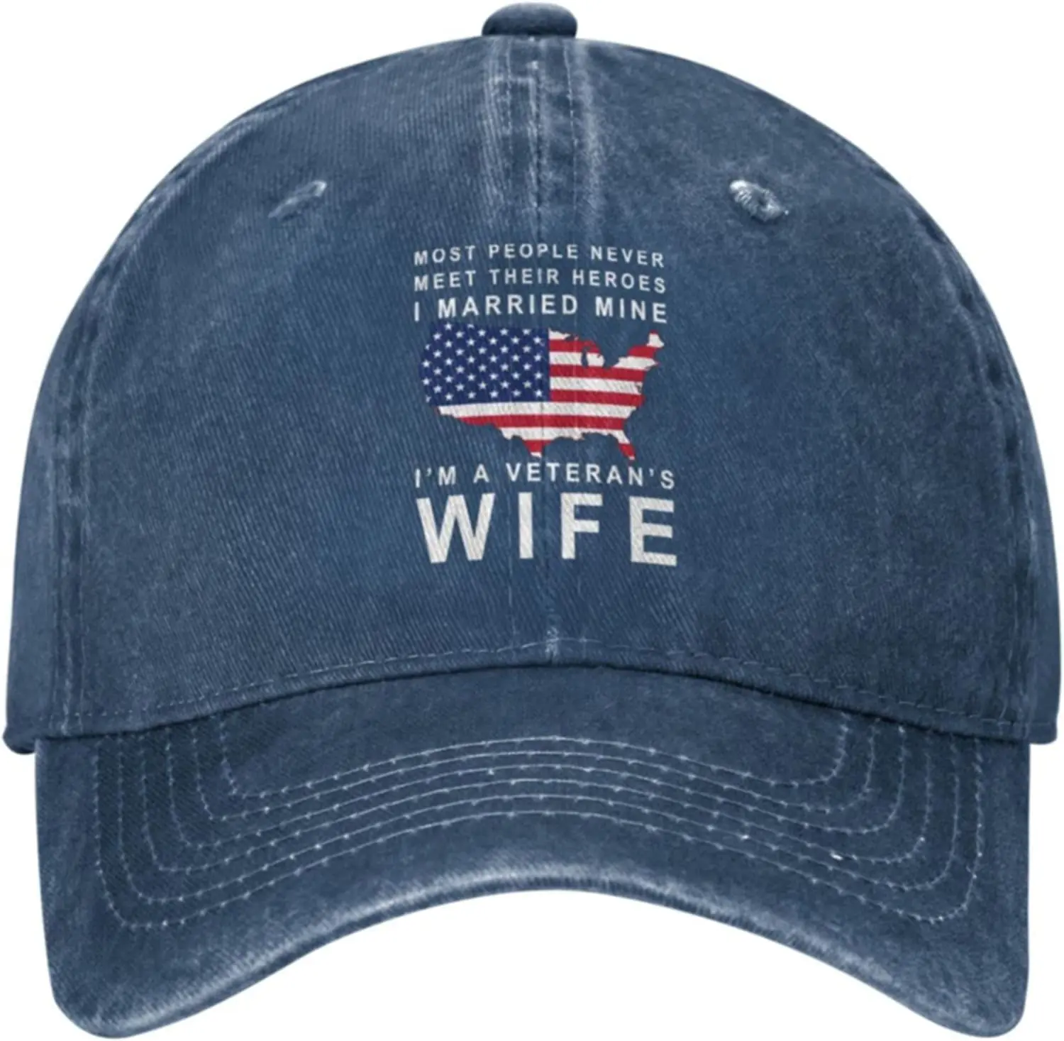 I Married My Hero Proud Veterans Wife Retro Sports Denim Cap