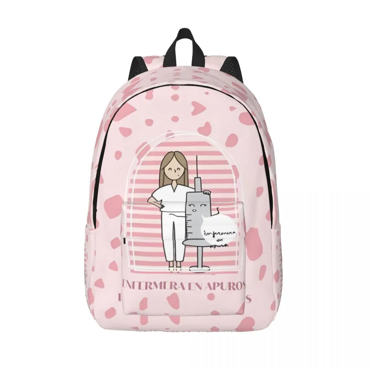 Enfermera En Apuros Backpack Girl Comfort Doctor Pattern Backpacks Polyester Stylish High School Bags Camping Colorful Rucksack