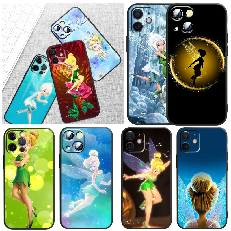 Wonderful Fairy Tinker Bell Phone Case For Apple iPhone 14 13 12 11 Pro Max mini XS Max XR X 8 7 Plus SE 2020 Black Soft Cover