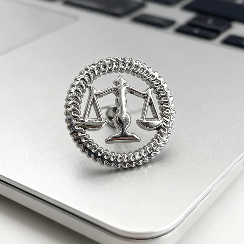 Libra Lawyer Pin Fairness and Justice Brooch for Women Men Backpack Lapel Badge Accessories Jewelry Gifts