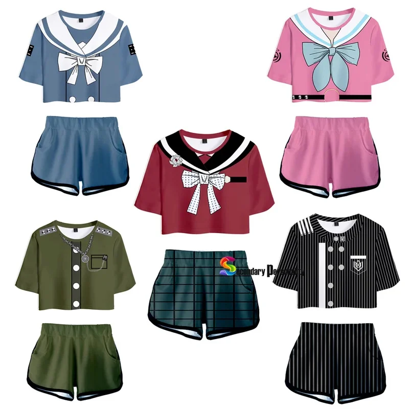 2021 new fashion punganronpa v3: kicking comfort saithanichi cosplay costume crop top shorts two piece sets