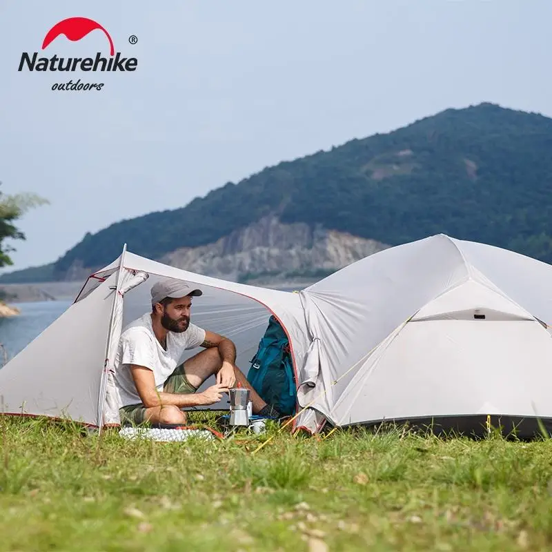 Imagem -03 - Naturehike-mongar 20d Nylon Outdoor Camping Tent Ultraleve Caminhadas Aventura Impermeável Camping Dobrável Pessoas Camper Tent