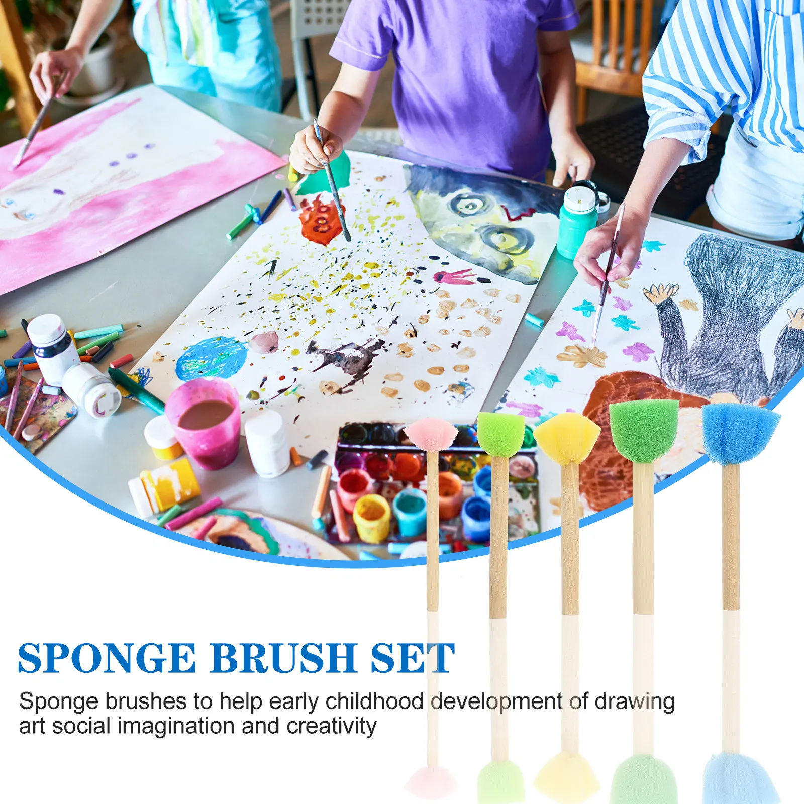 25Pcs Sponge Stampers Colorful Flower Shape Drawing Stamps Educational Art Tools for Painting Crafts Graffiti