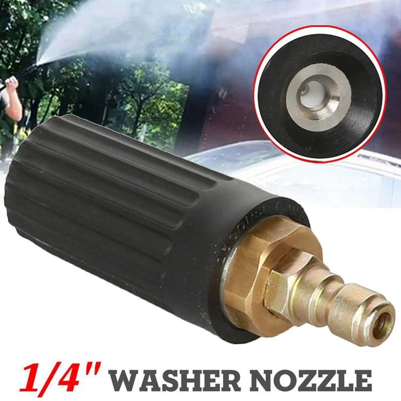 Washer Turbo Head Nozzle High Pressure Spray Rotating Quick Connect Turbo Nozzle 2500PSI 1/4 Inch Car Care Cleaning Tool Accesso