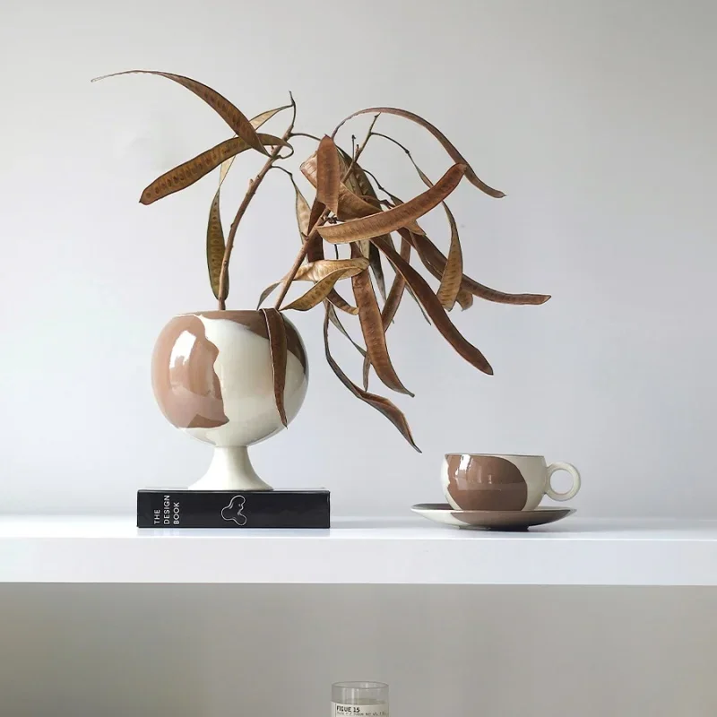 

X20Ceramic Vase Irregular Grain Spherical Flower Vase Floral Arrangement Accessories Hydroponics Home Decoration Accessories