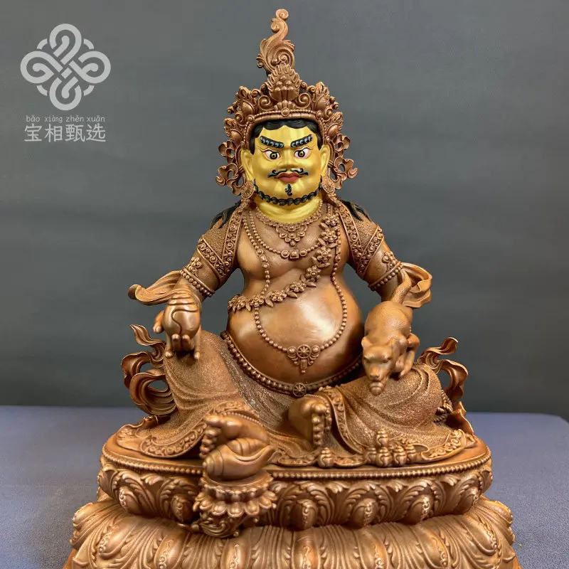 Yellow God of Wealth pure copper gilt Buddha statue purple copper treasure selection s2 Tibetan Tantra Buddhist Hall
