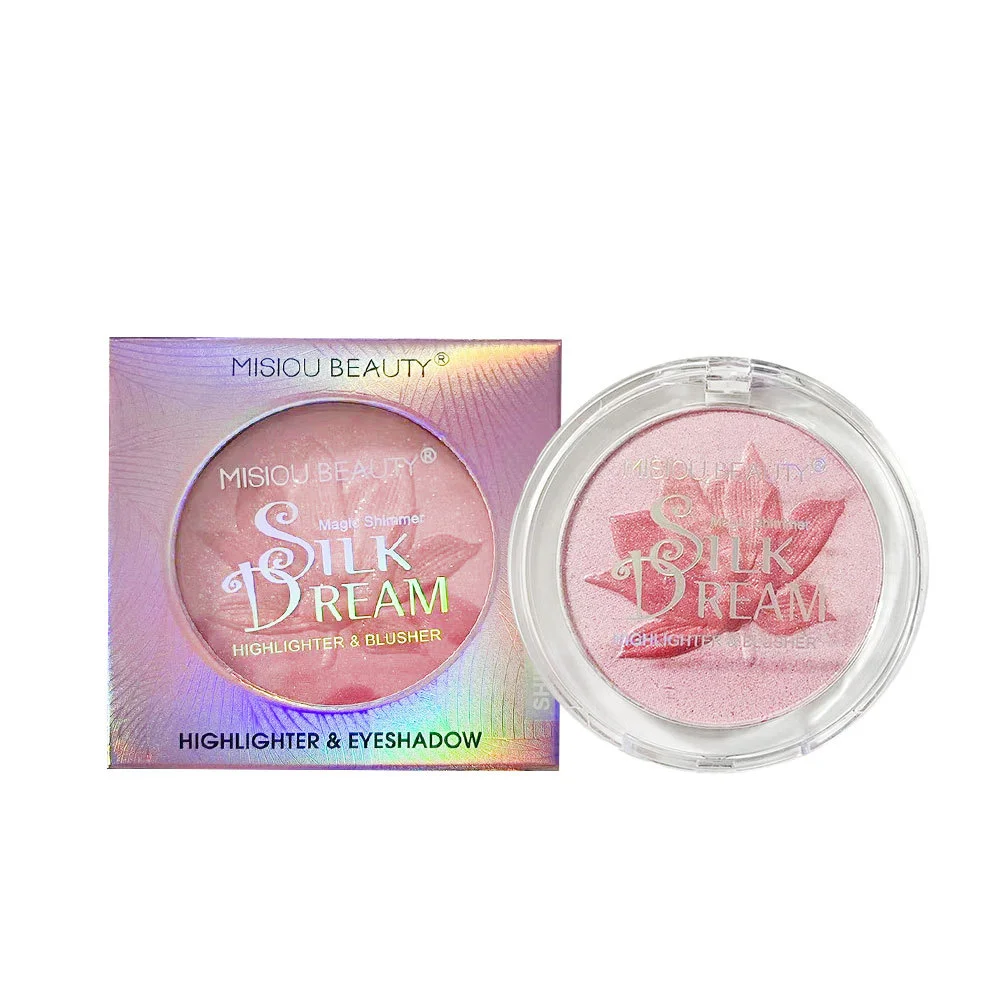 Matte Lotus Embossed Powder Blush Waterproof Natural Pearlescent Highlight Eyeshadow Facial Contour Multifunction