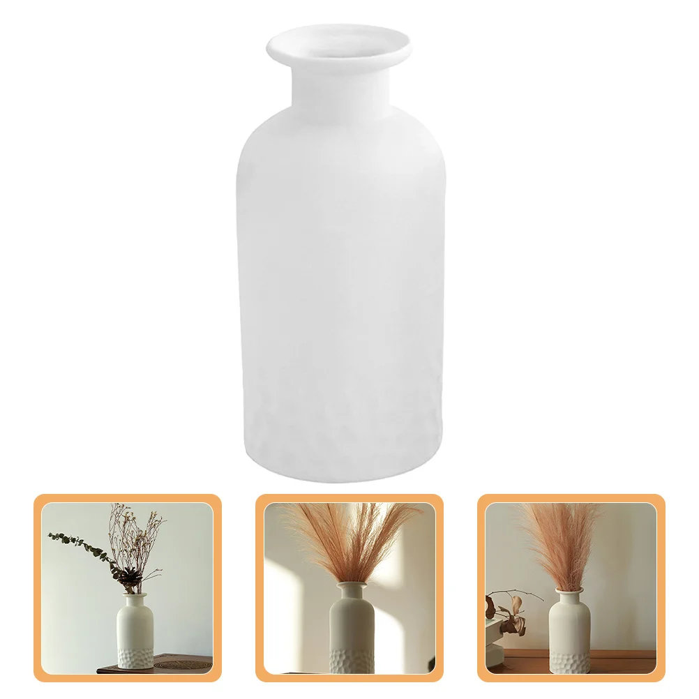 

White Ceramic Flower Vase Nordic Style Minimalist Flower Pot Decorative Vase for Bedroom Living Room Shelf Office Tabletop Home