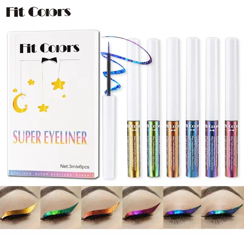 Ensemble d'eye-liner liquide à paillettes pour femme, fard à barrage, kit d'eye-liner longue durée, 402, document pigmenté proxy