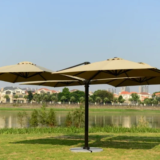 Factory Direct Sale Outdoor Patio Umbrella, Market Style for Balcony Table Terrace Garden Deck,Yard furniture 2 head umbrella